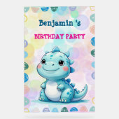 Schattigee Dinosaurus Jongen Gelukkige verjaardag  Acryl Bord (Voorkant)