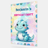 Schattigee Dinosaurus Jongen Gelukkige verjaardag  Acryl Bord (Hoek)