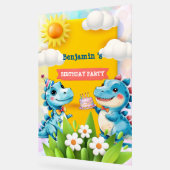 Schattigee Dinosaurus Jongen Gelukkige verjaardag  Acryl Bord (Hoek)