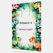 Schattigee Dinosaurus Jongen Gelukkige verjaardag  Acryl Bord (Hoek)