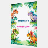 Schattigee Dinosaurus Jongen Gelukkige verjaardag  Acryl Bord (Hoek)