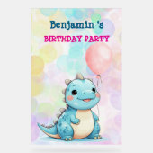 Schattigee Dinosaurus Jongen Gelukkige verjaardag  Acryl Bord (Voorkant)