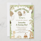 Schattigee Dinosaurus Jongen Verjaardag Dino Party Kaart (Voorkant)