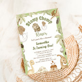 Schattigee Dinosaurus Jongen Verjaardag Dino Party Kaart