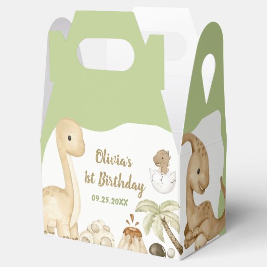 Schattigee Dinosaurus Jongen Verjaardagsfeestgunst Bedankdoosjes (Geopend)