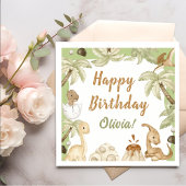 Schattigee Dinosaurus Jongen Verjaardagsfeestje Servet