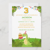 Schattigee Dinosaurus Jongens Derde Verjaardagsfee Kaart (Voorkant)