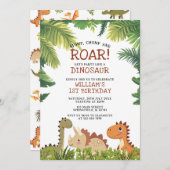 Schattigee dinosaurus Jurassic Greenery verjaardag Kaart (Voorkant / Achterkant)