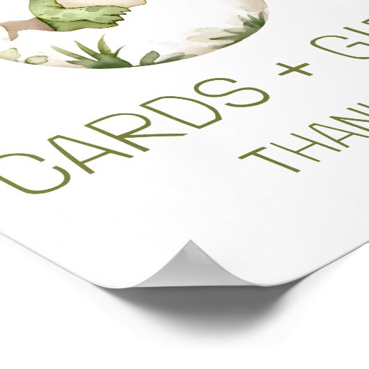 Schattigee dinosaurus Kaarten en geschenken Baby s Poster (Hoek)