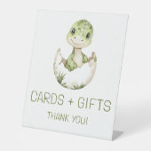 Schattigee dinosaurus Kaarten en geschenken Baby s Reclamebord Met Voetstuk (Voorkant)