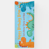 Schattigee Dinosaurus kind Verjaardag Banner (Verticaal)