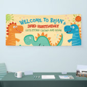 Schattigee Dinosaurus kind Verjaardag Banner (Beurs)