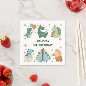 Schattigee Dinosaurus Kind verjaardagsfeestje Servet (Insitu)