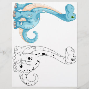 Schattigee dinosaurus kleurplaat flyer