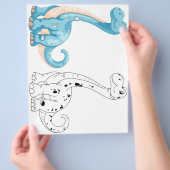 Schattigee dinosaurus kleurplaat flyer (Hand)