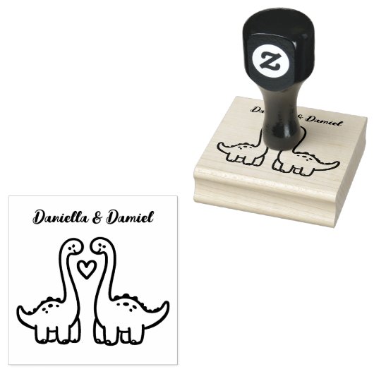 Schattigee dinosaurus koppel stempel (Gestempeld)