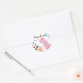 Schattigee dinosaurus kroonballon floral baby show ronde sticker (Envelop)