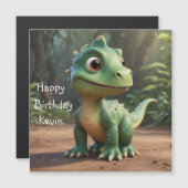 Schattigee Dinosaurus Magnetische Kaart (Voorkant / Achterkant)