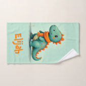 Schattigee dinosaurus met een Oranje sjaal Bad Handdoek (Handdoek)