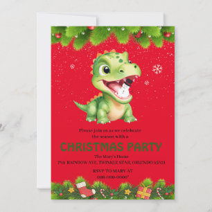 Schattigee Dinosaurus met sneeuwman kerstfeest cad Kaart