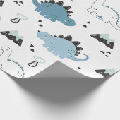 Schattigee dinosaurus modern minimalistisch dinopa cadeaupapier (Hoek)