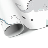 Schattigee dinosaurus modern minimalistisch dinopa cadeaupapier (Rol Hoek)