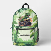 Schattigee Dinosaurus Monster Truck Kinder Custom Bedrukte Rugzak (Voorkant)