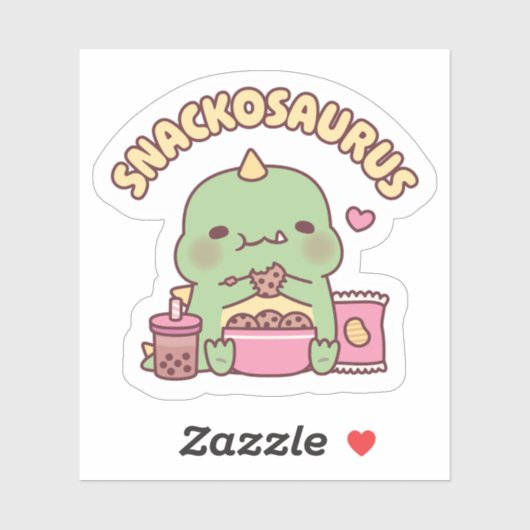 Schattigee Dinosaurus Munching Cookies Snackosauru Sticker (Vel)