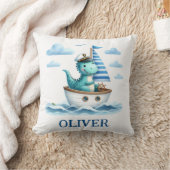 Schattigee dinosaurus nautische captain gepersonal kussen (Deken)