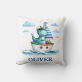 Schattigee dinosaurus nautische captain gepersonal kussen (Voorkant)
