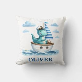 Schattigee dinosaurus nautische captain gepersonal kussen