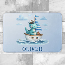 Schattigee dinosaurus nautische kapitein gepersona badmat
