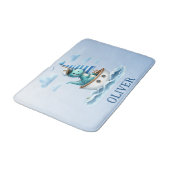 Schattigee dinosaurus nautische kapitein gepersona badmat (Gekanteld)