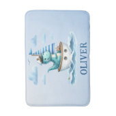 Schattigee dinosaurus nautische kapitein gepersona badmat (Voorkant Verticaal)