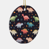 Schattigee Dinosaurus, Navy Schattige Kleurrijk Di Keramisch Ornament (Rechts)