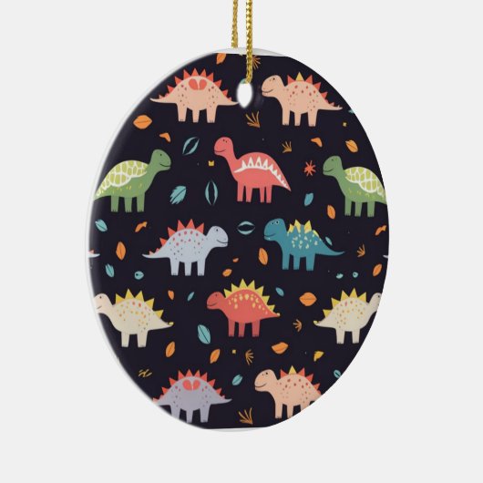 Schattigee Dinosaurus, Navy Schattige Kleurrijk Di Keramisch Ornament (Rechts)