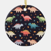 Schattigee Dinosaurus, Navy Schattige Kleurrijk Di Keramisch Ornament (Voorkant)