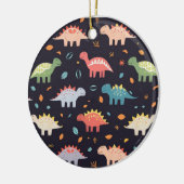 Schattigee Dinosaurus, Navy Schattige Kleurrijk Di Keramisch Ornament (Links)