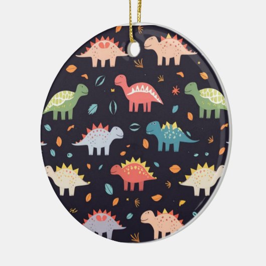 Schattigee Dinosaurus, Navy Schattige Kleurrijk Di Keramisch Ornament (Links)