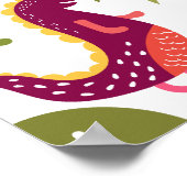 Schattigee dinosaurus neutrale verjaardagsfeestje poster (Hoek)