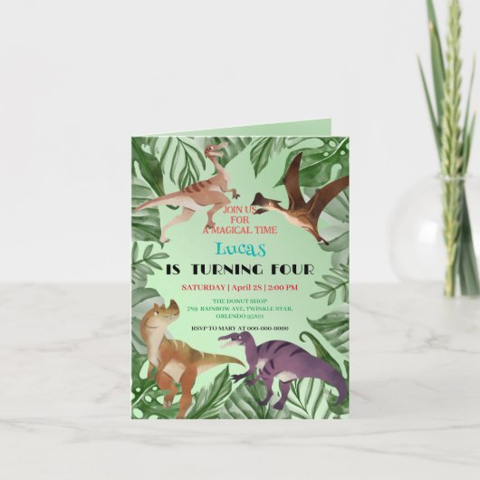 Schattigee dinosaurus oerwoud School kinderen Verj (Voorkant)