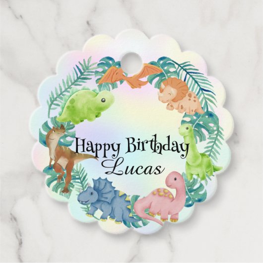 Schattigee dinosaurus oerwoud School kinderen Verj Bedankjes Labels (Voorkant)