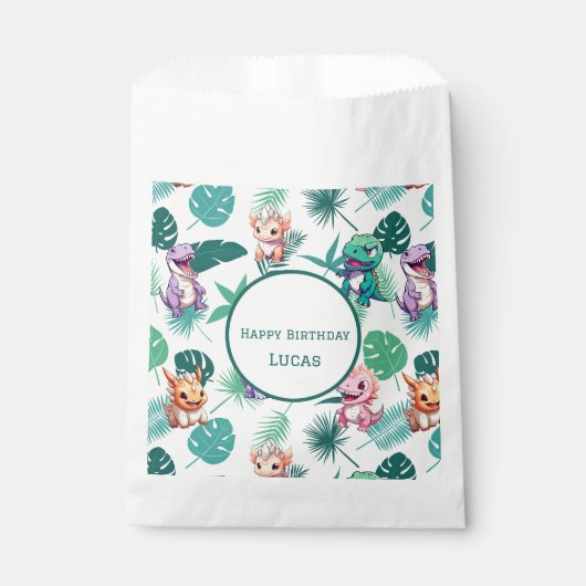 Schattigee dinosaurus oerwoud School kinderen Verj Bedankzakje (Voorkant)