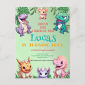 Schattigee dinosaurus oerwoud School kinderen Verj Briefkaart (Voorkant)