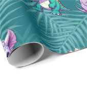 Schattigee dinosaurus oerwoud School kinderen Verj Cadeaupapier (Rol Hoek)