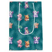 Schattigee dinosaurus oerwoud School kinderen Verj Medium Cadeauzakje (Achterkant)