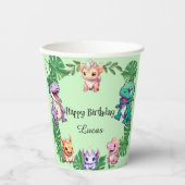 Schattigee dinosaurus oerwoud School kinderen Verj Papieren Bekers (Voorkant)