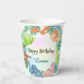 Schattigee dinosaurus oerwoud School kinderen Verj Papieren Bekers (Voorkant)