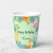 Schattigee dinosaurus oerwoud School kinderen Verj Papieren Bekers (Voorkant)