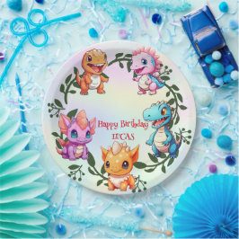 Schattigee dinosaurus oerwoud School kinderen verj Papieren Bordje